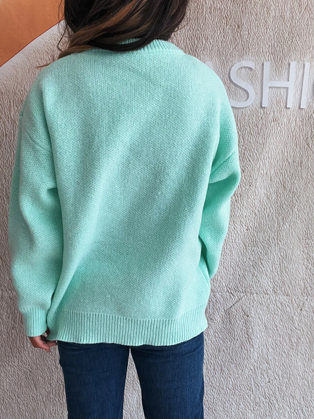 Cherry Round Neck Long Sleeve Sweater