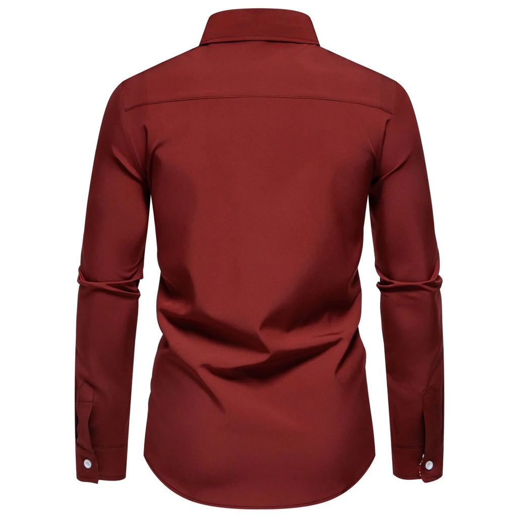 Men's Casual Button-Down Shirt with Cuff Detail