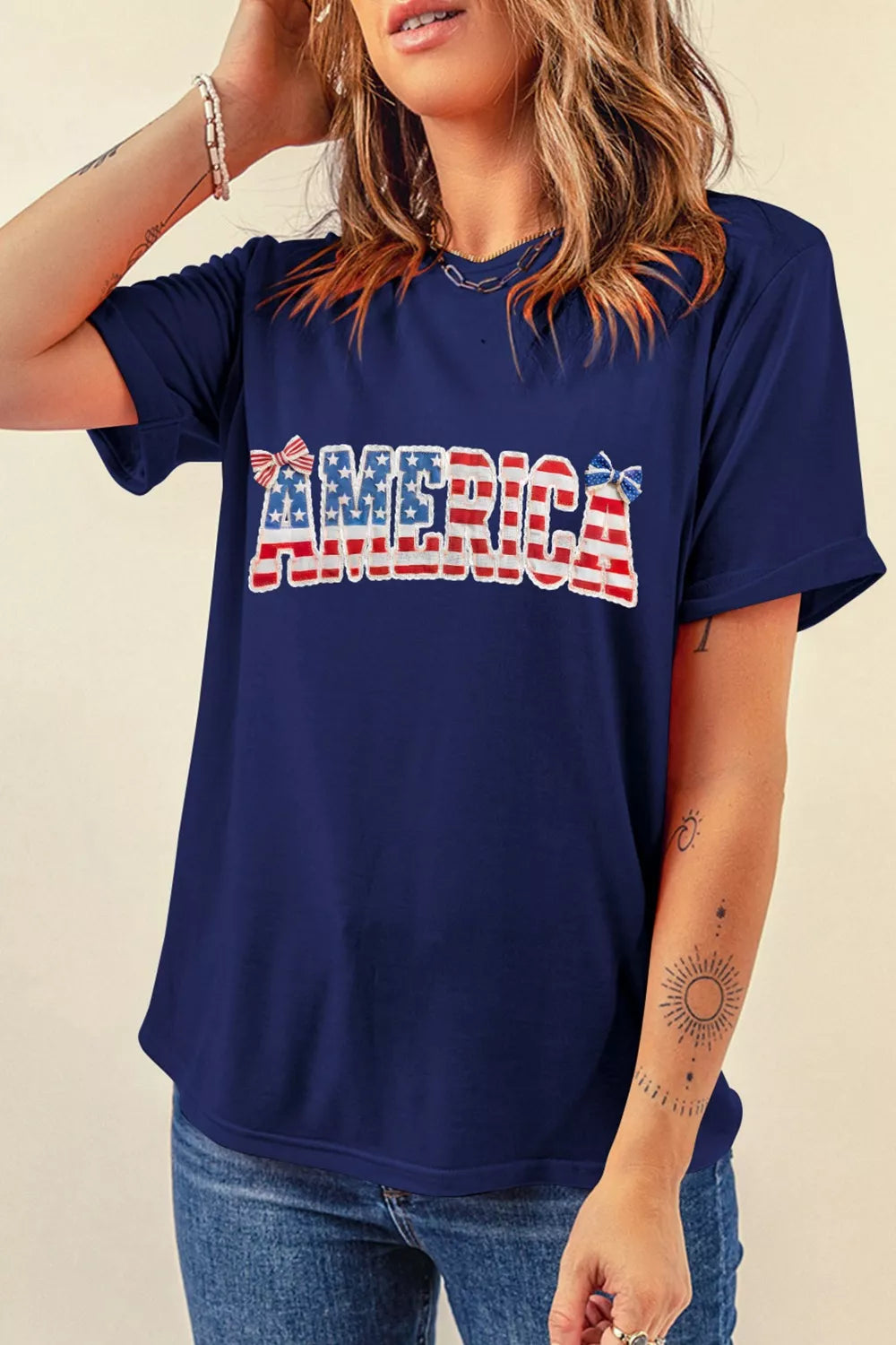 AMERICA Round Neck Relaxed T-Shirt