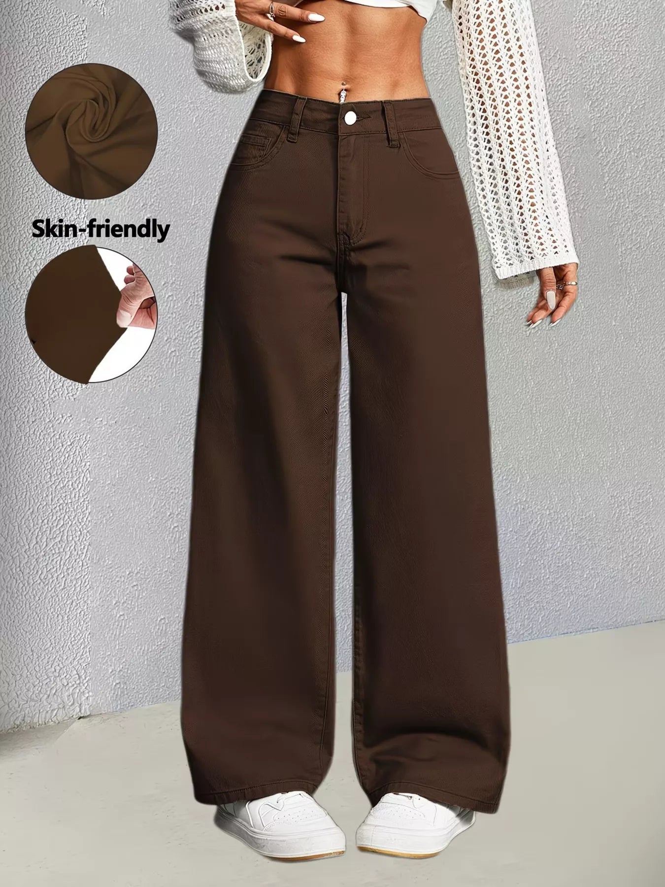 High-Waisted Wide-Leg Jeans