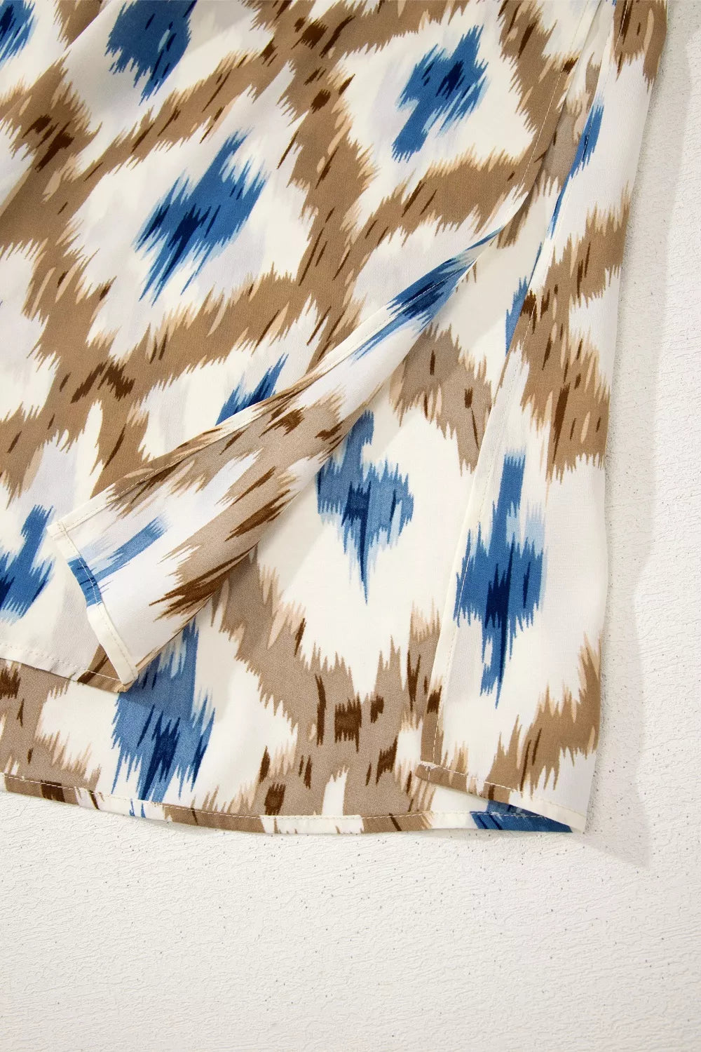 Abstract Print V Neck Sleeveless Midi Dress