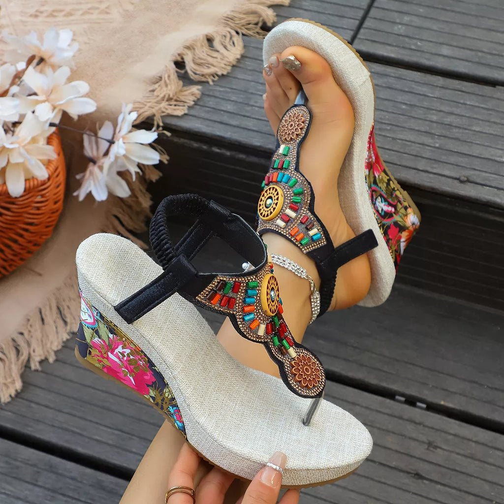 Toe Post Wedge Sandals