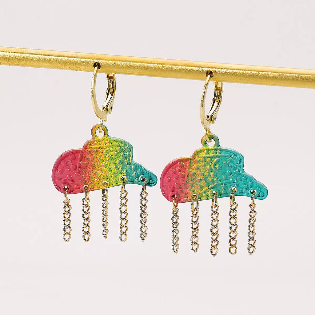 Rainbow Cloud Dangle Earrings