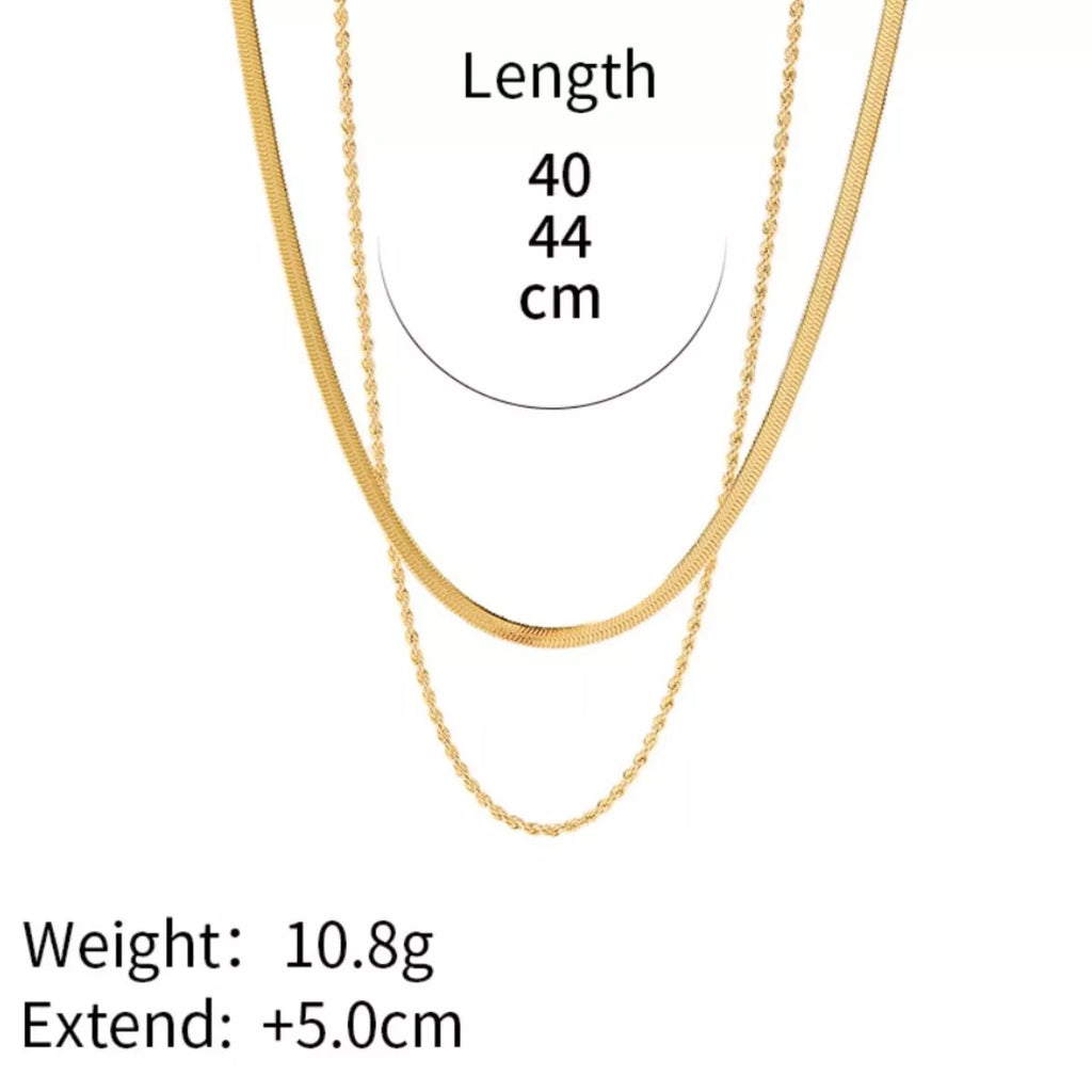 18K Gold-Plated Stainless Steel Layered Necklace