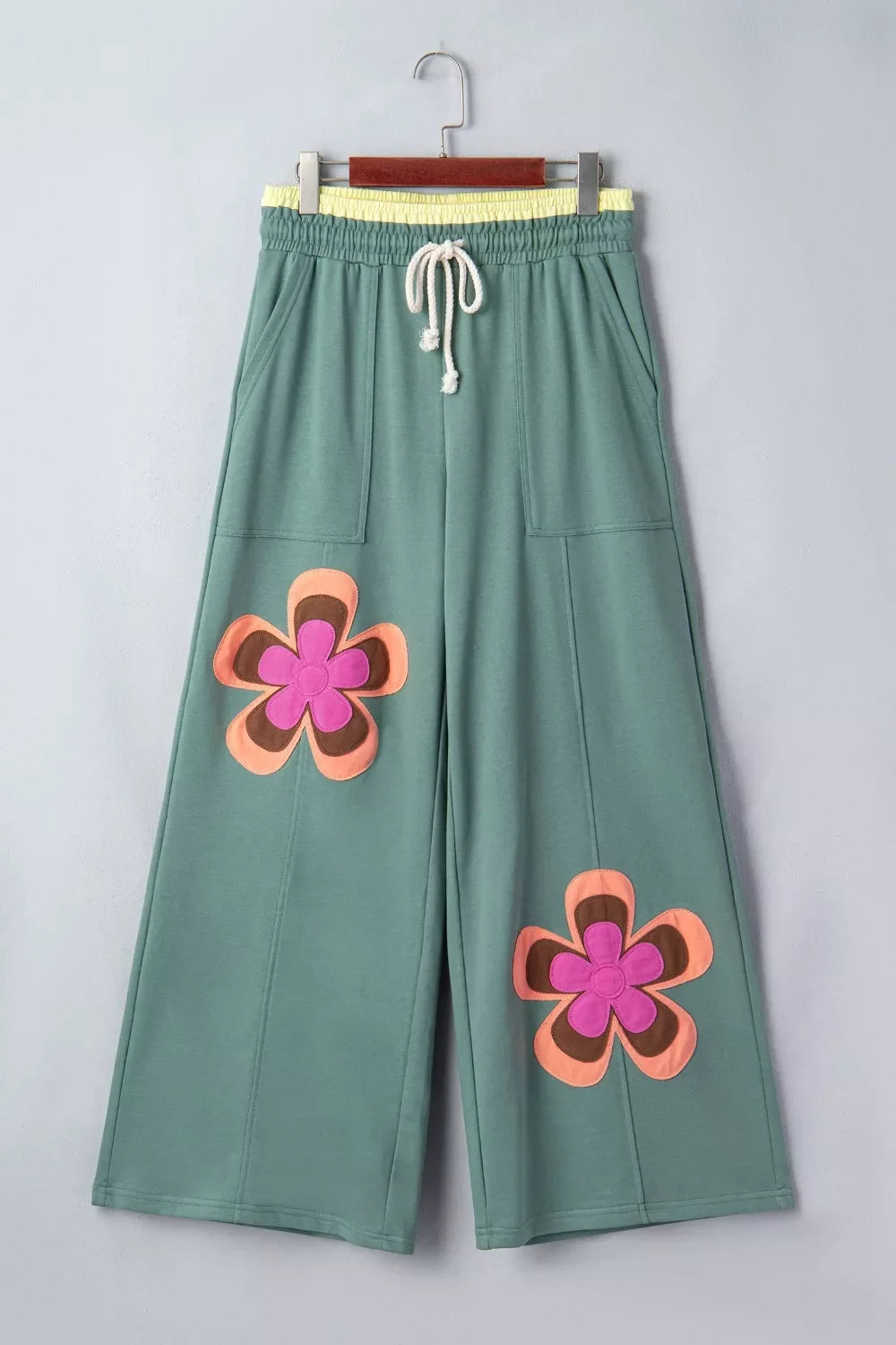 Floral Patchwork Wide Leg Pants