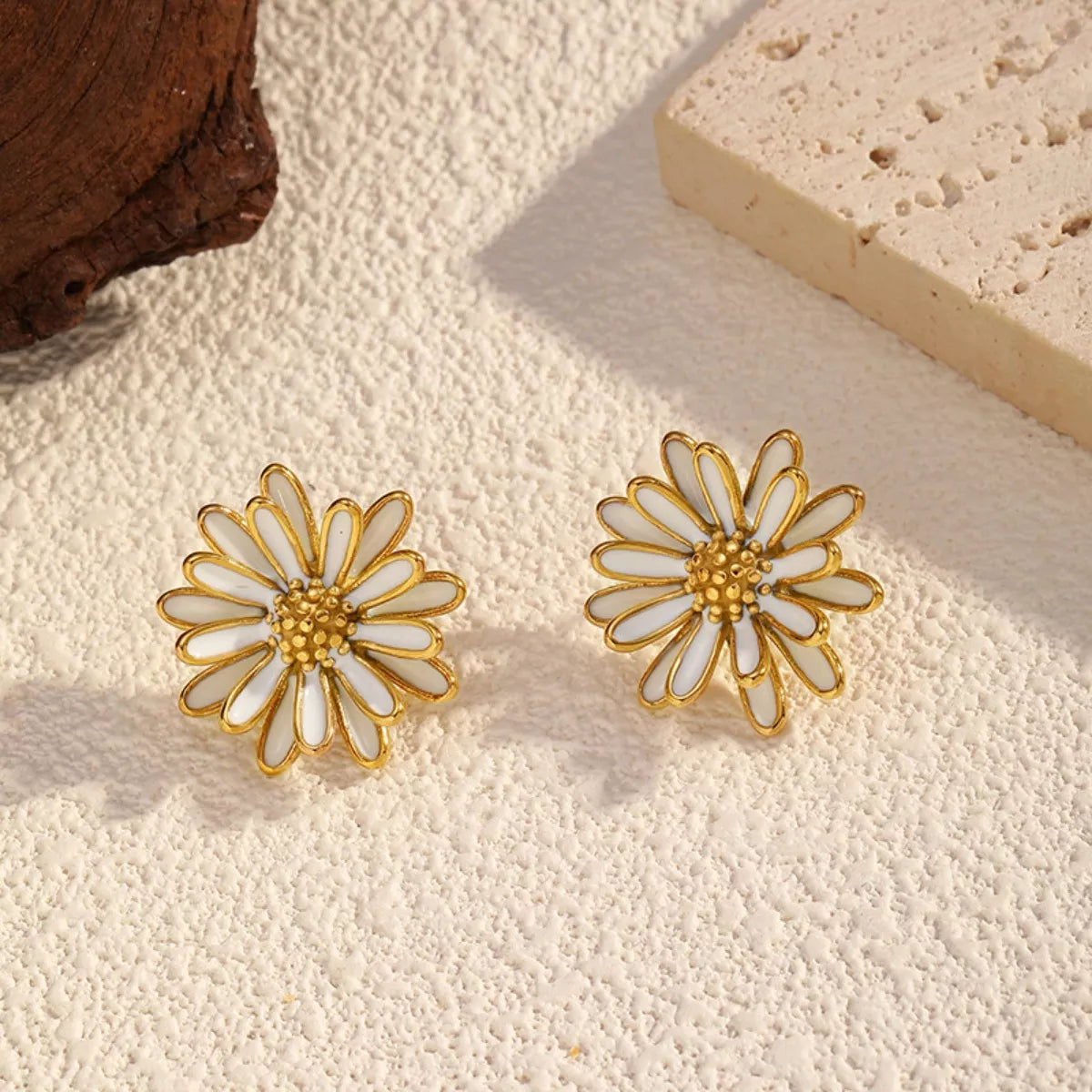 18K Gold-Plated Flower Stud Earrings