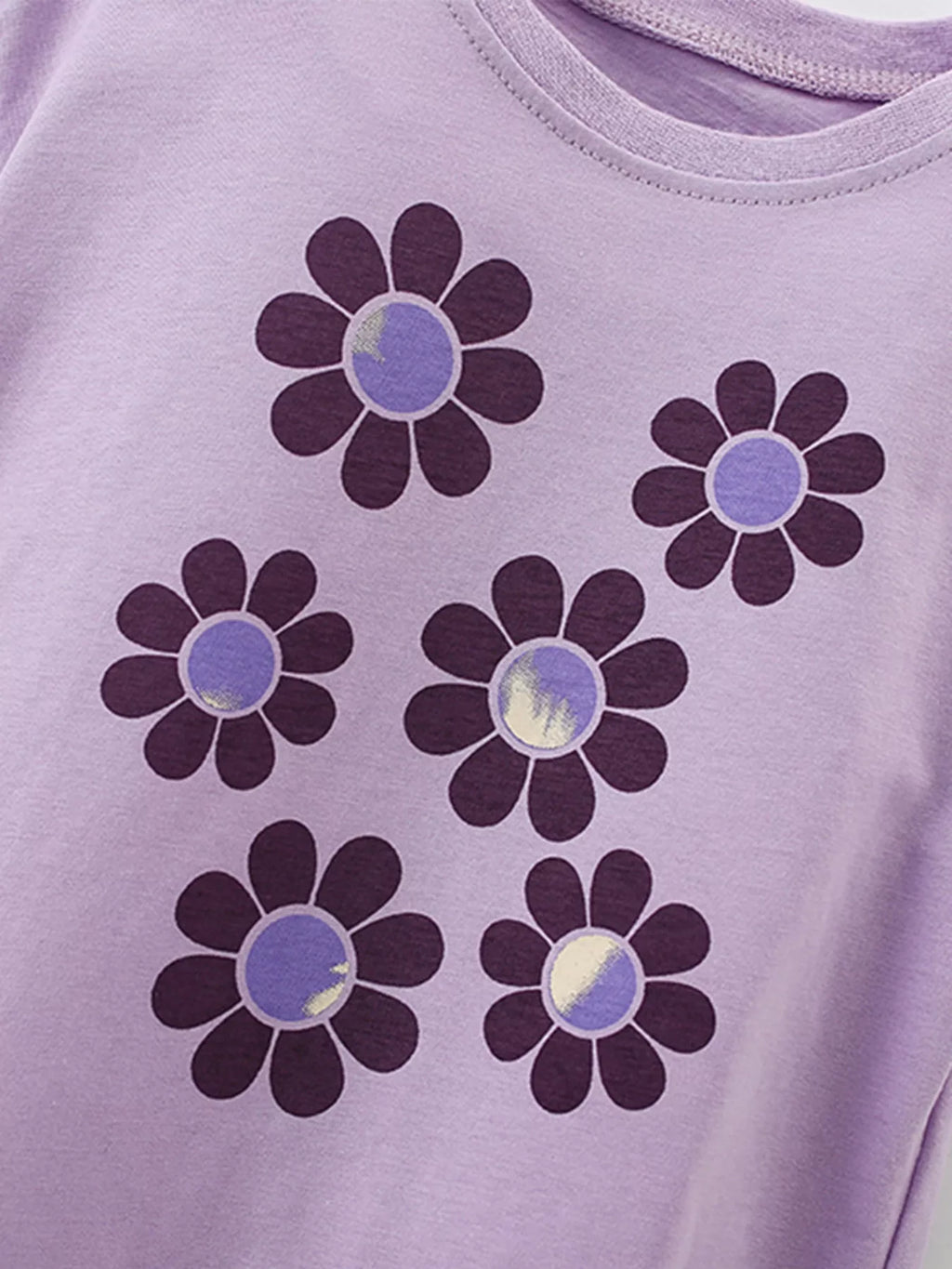 Children's Cute Floral Print Short Sleeve T-Shirt