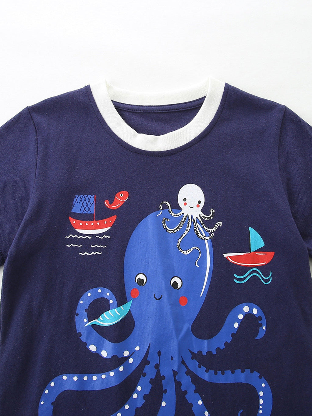 Children's Octopus Graphic Tee and Shorts Set