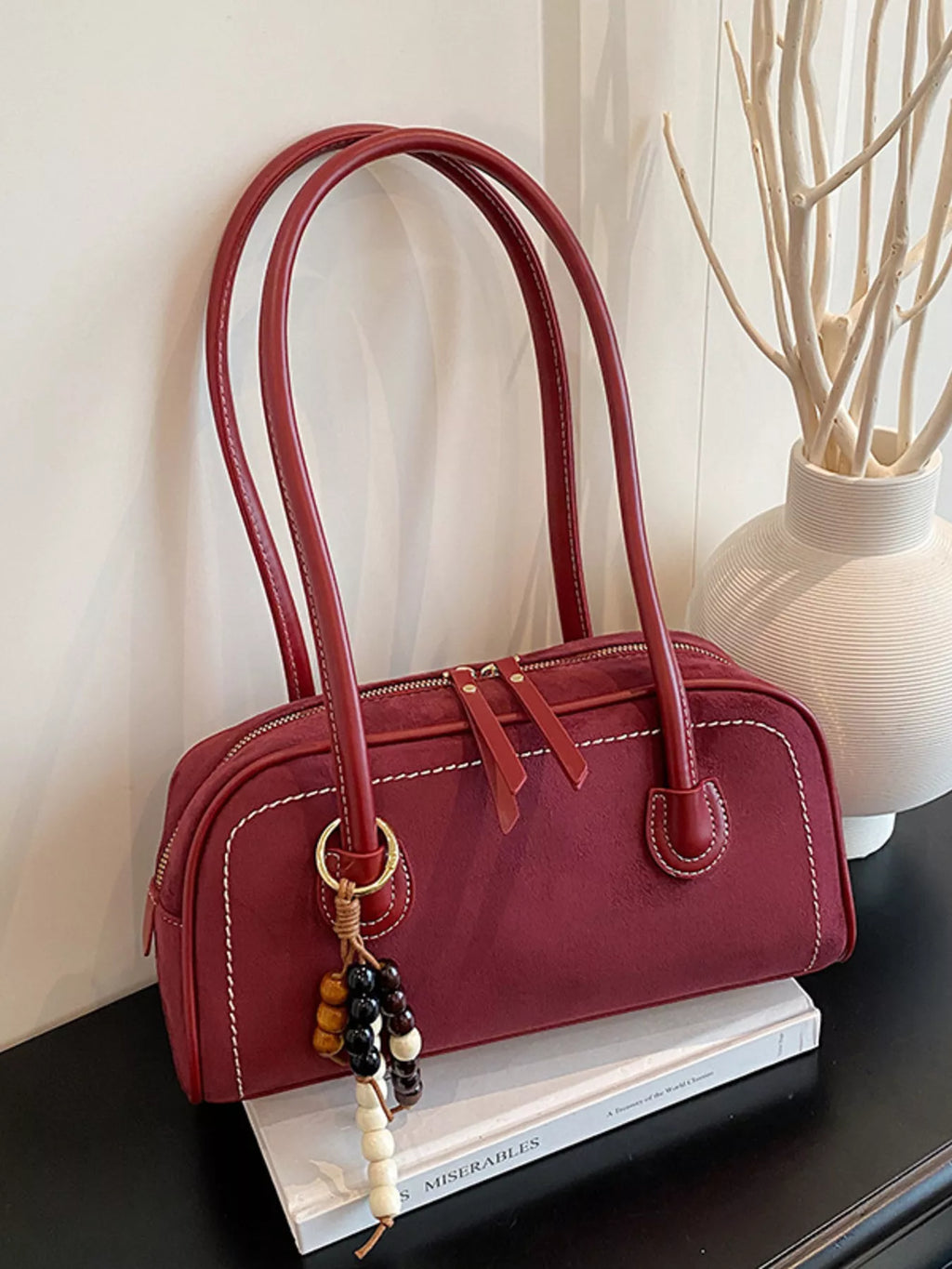 Zipper Closure Shoulder Bag