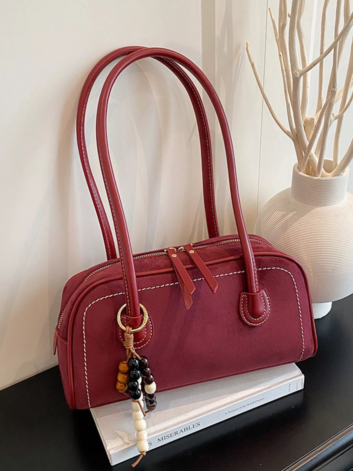 Zipper Closure Shoulder Bag