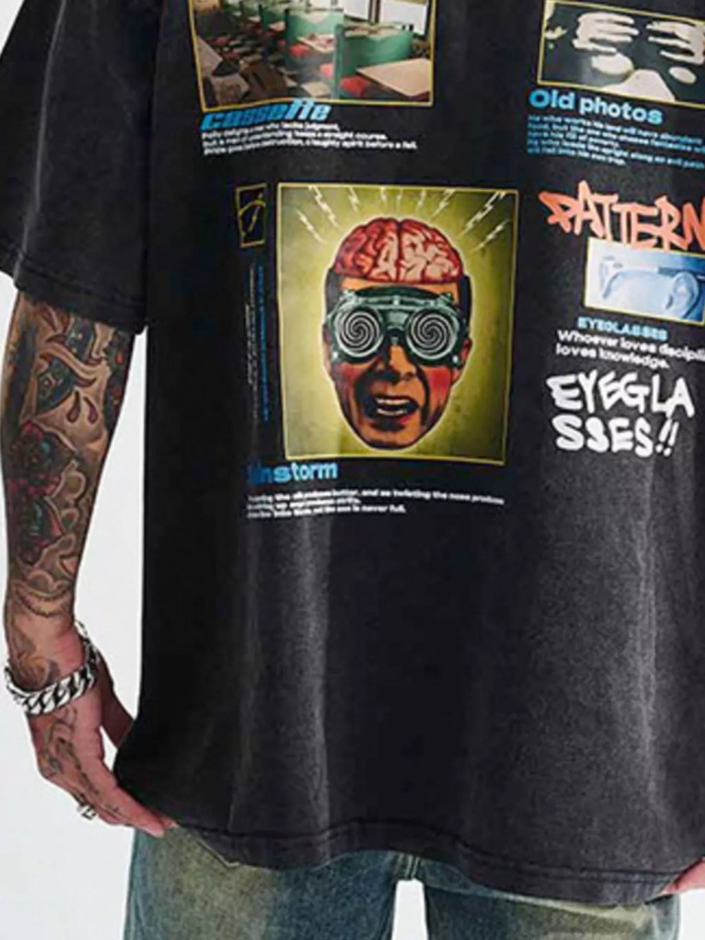 Men's Vintage Graphic Oversized Washed T-Shirt