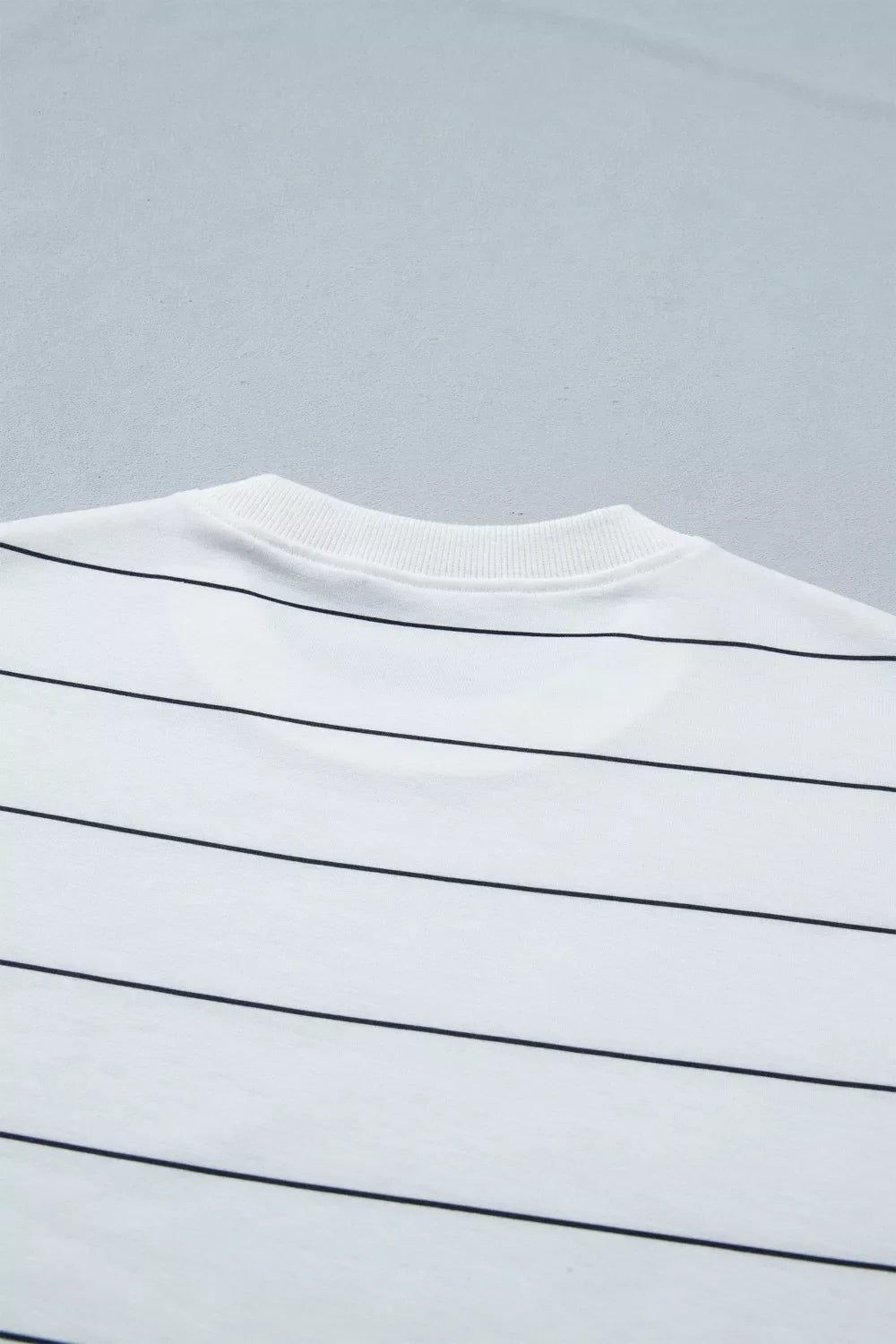 Stripe Half Sleeve Tee and Drawstring Shorts Set