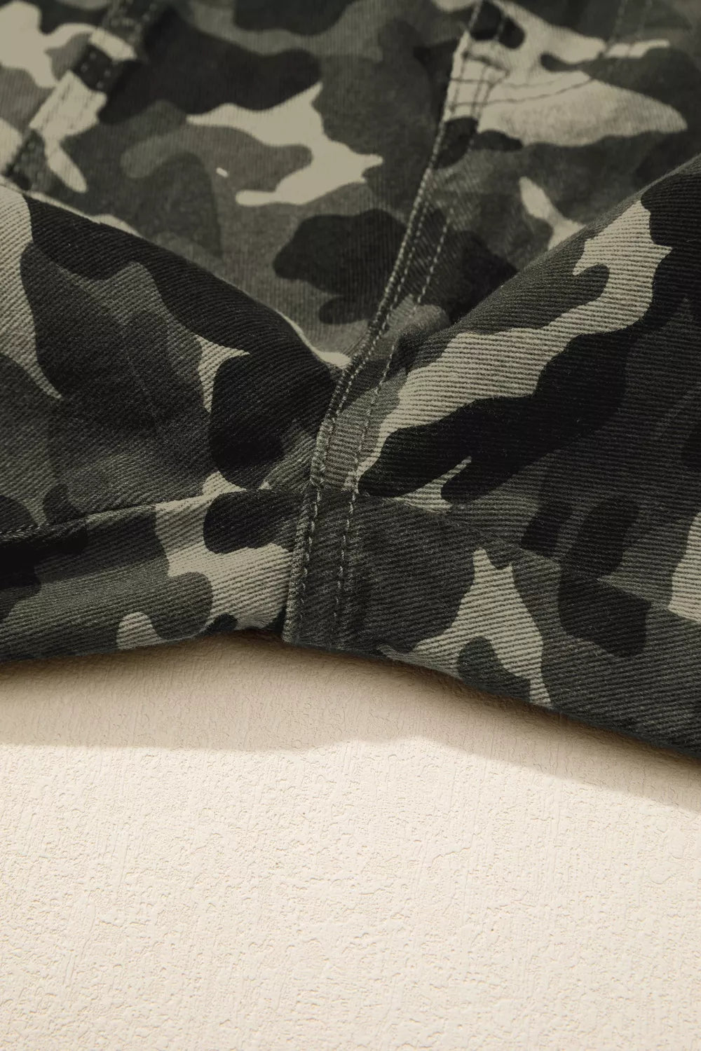 Camouflage Print Multi Pocketed Womens Denim Pants