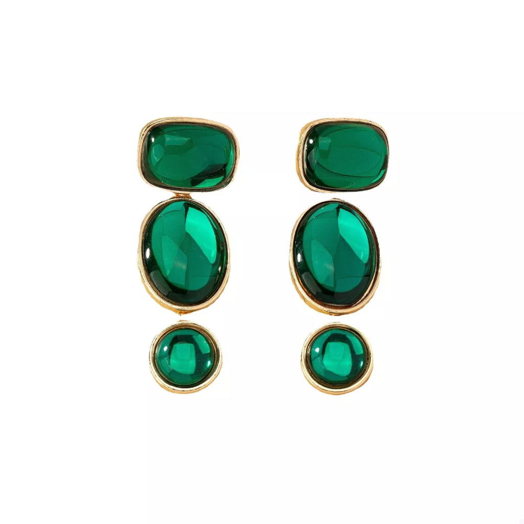 18K Gold-Plated Alloy Resin Drop Earrings