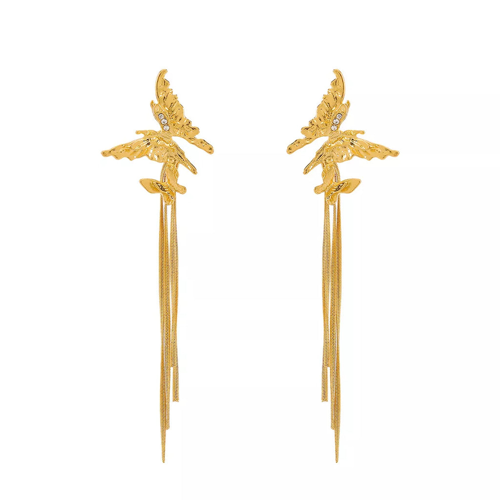 Butterfly Fringe Dangle Earrings