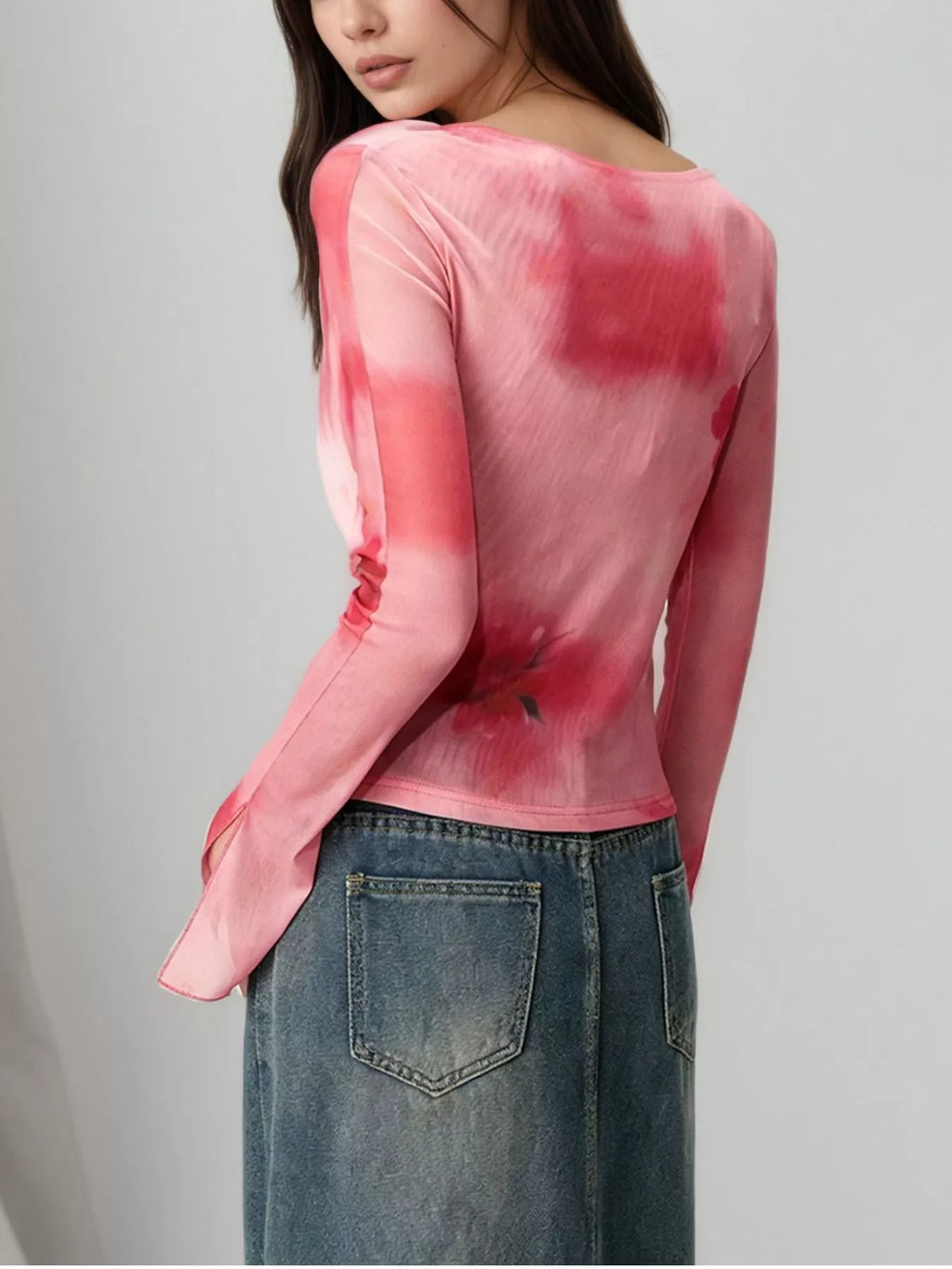 Tie-Front Tie-Dye Top