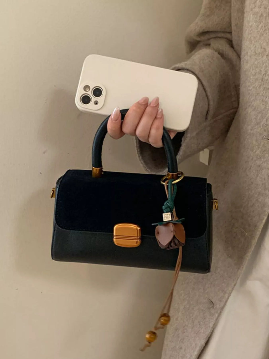 Flap Crossbody Bag with Charm