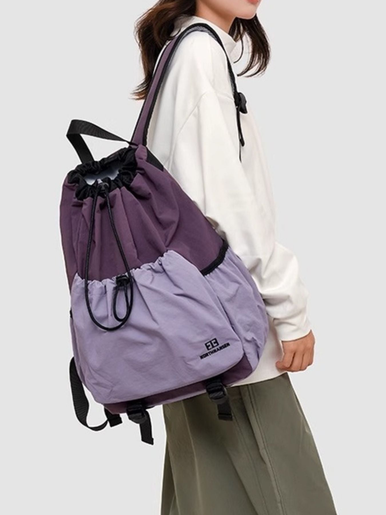Drawstring Closure Lightweight Backpack Bag