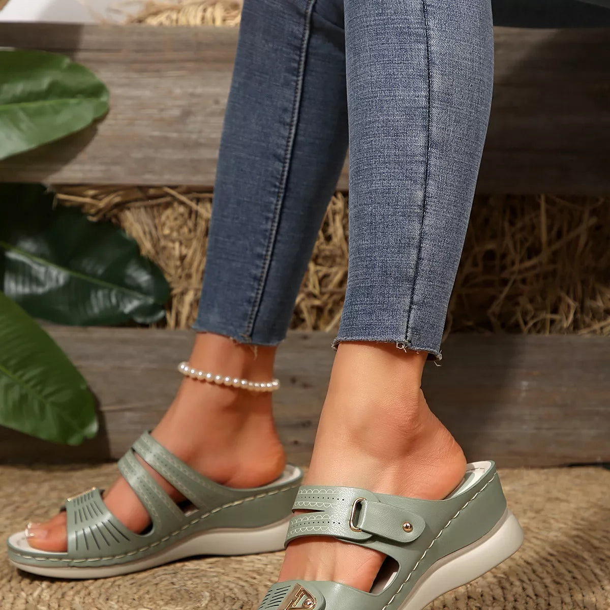 Open Toe Wedge Sandals
