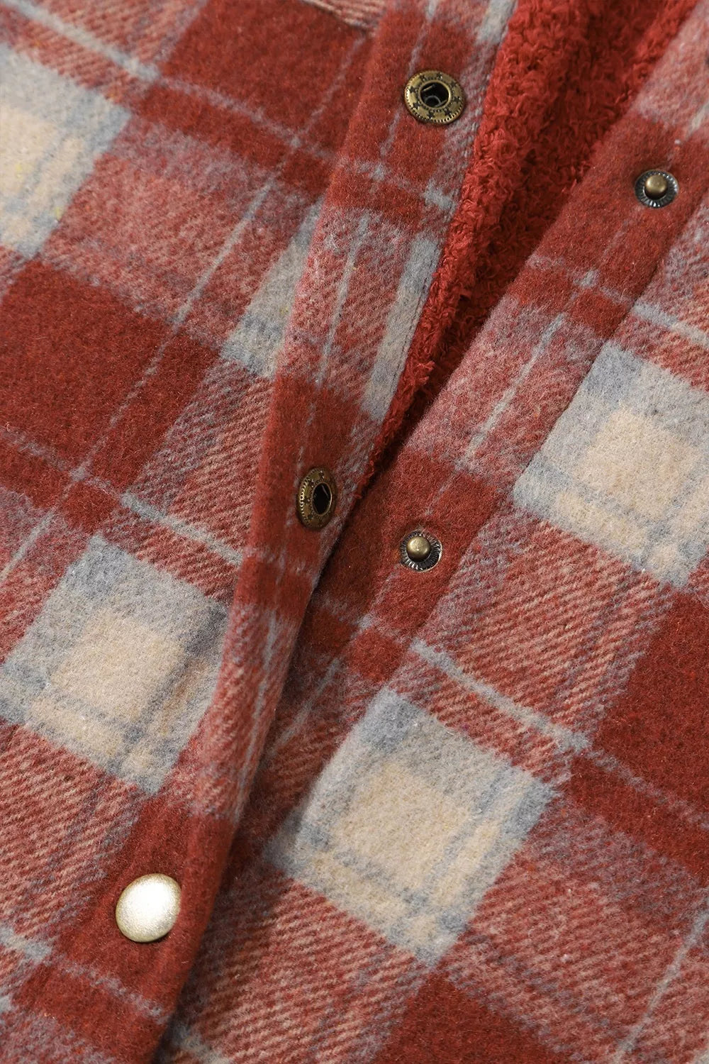 Fleece Lined Plaid Hooded Jacket