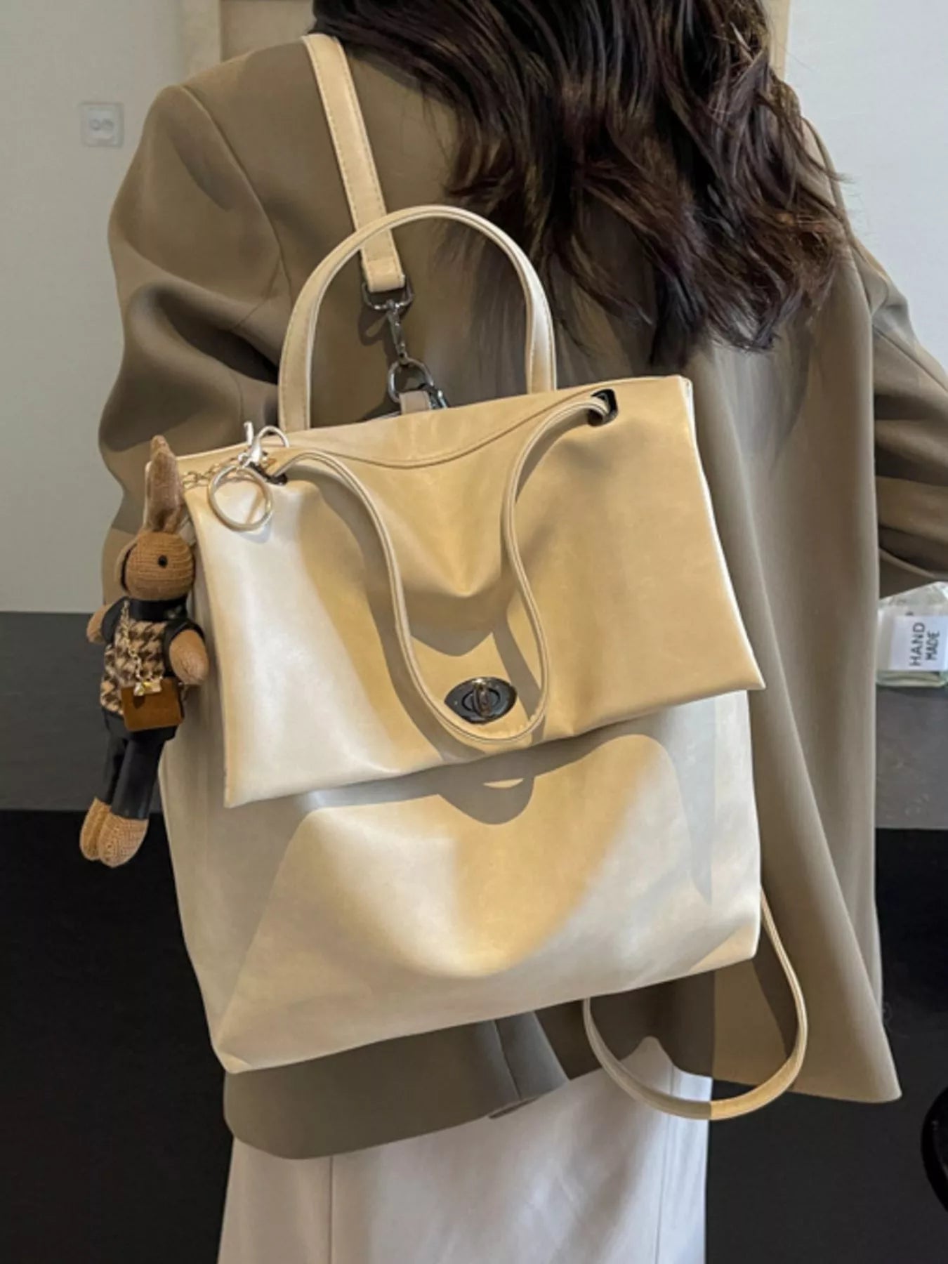 Leather Flap Backpack Bag