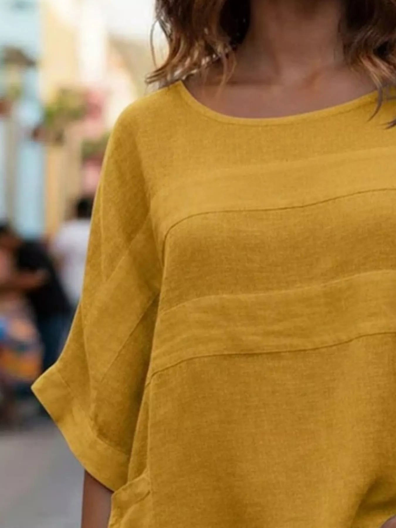Full Size Casual Loose Round Neck Blouse Plus Size