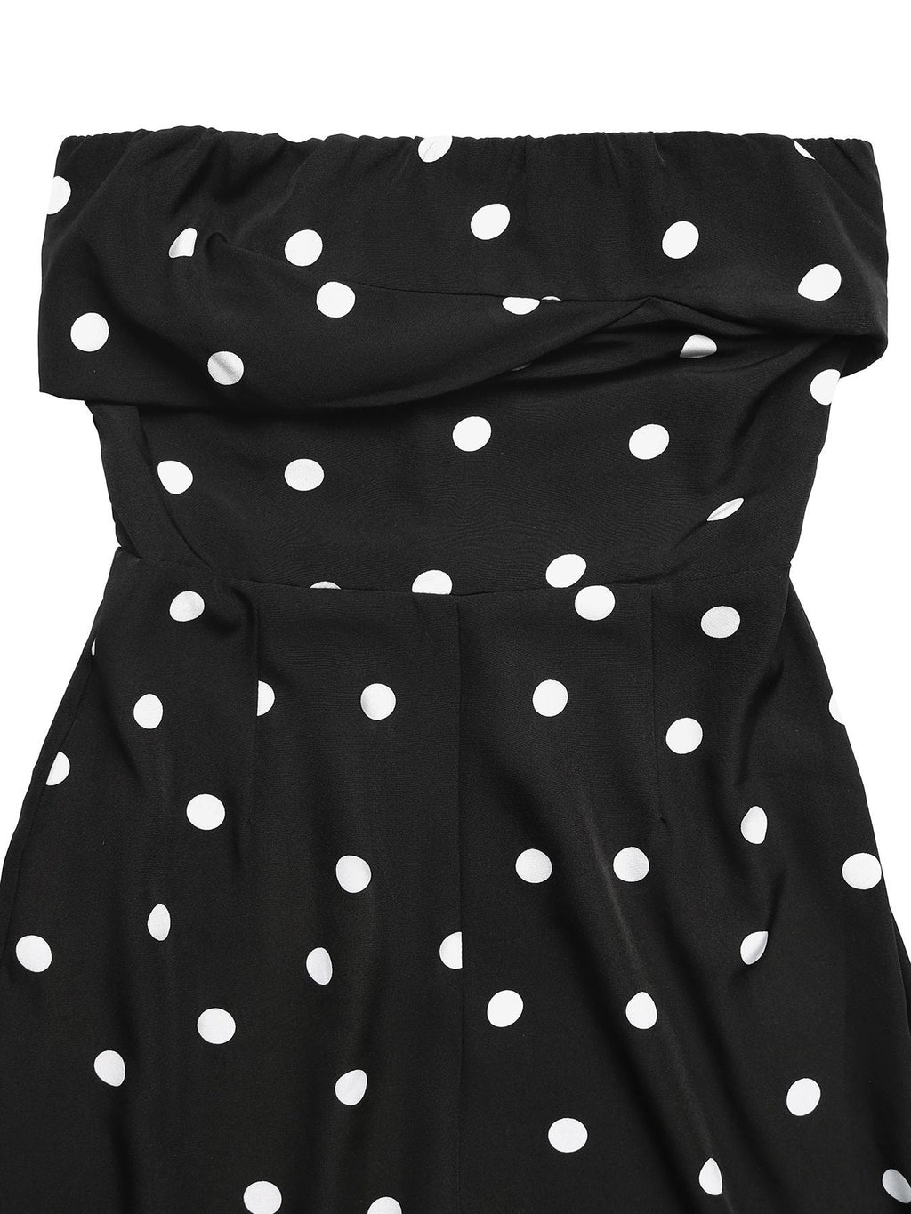 Polka Dot Strapless Wide Leg Jumpsuit