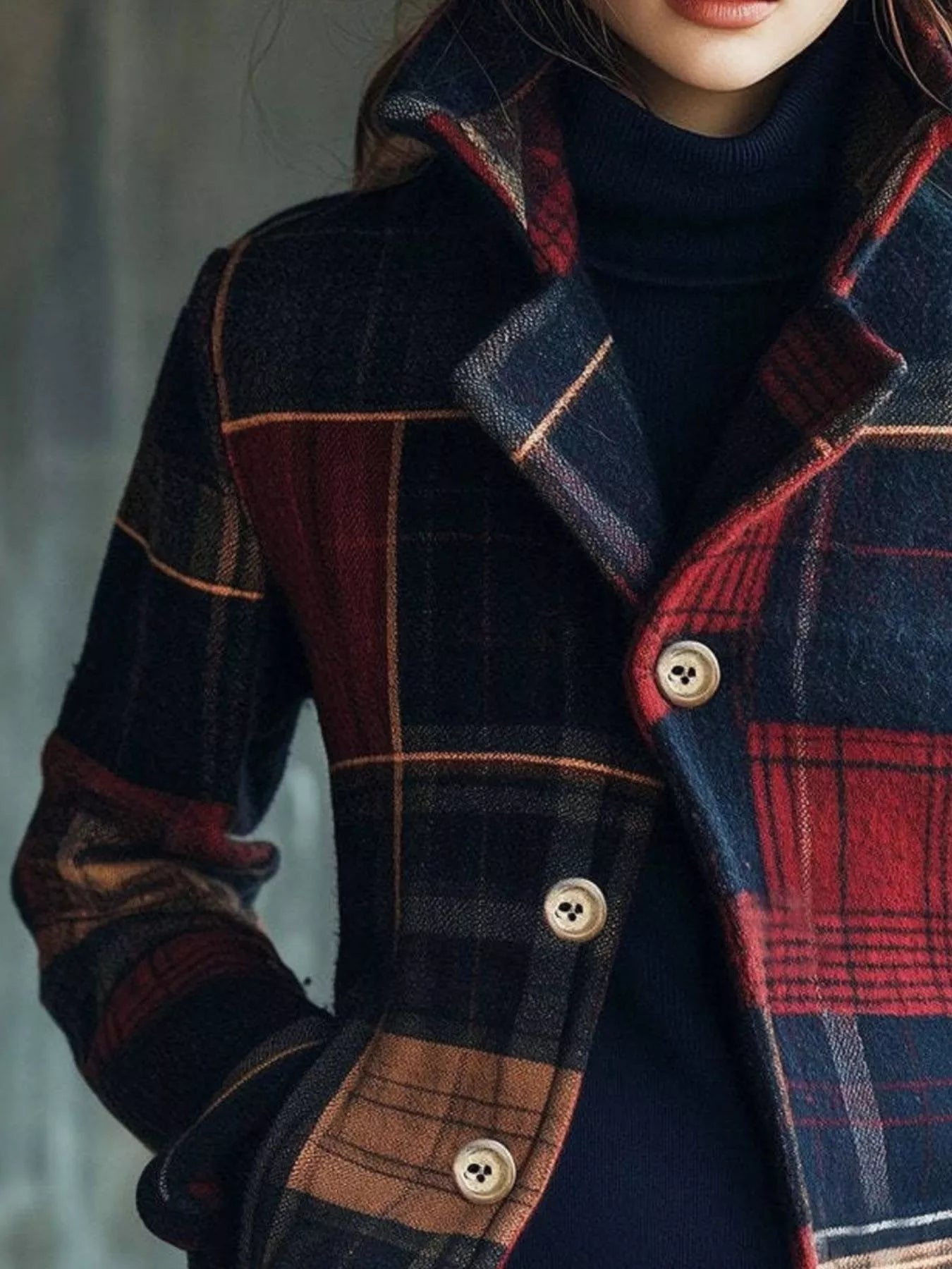 Plaid Button Up Blazer