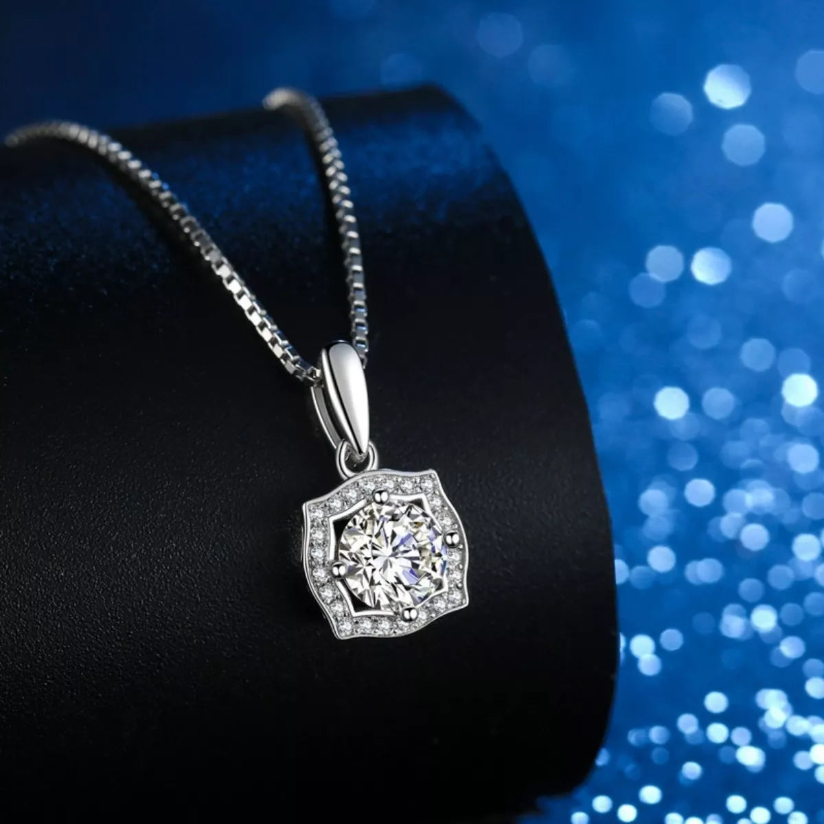 1 Carat Moissanite 925 Sterling Silver Necklace