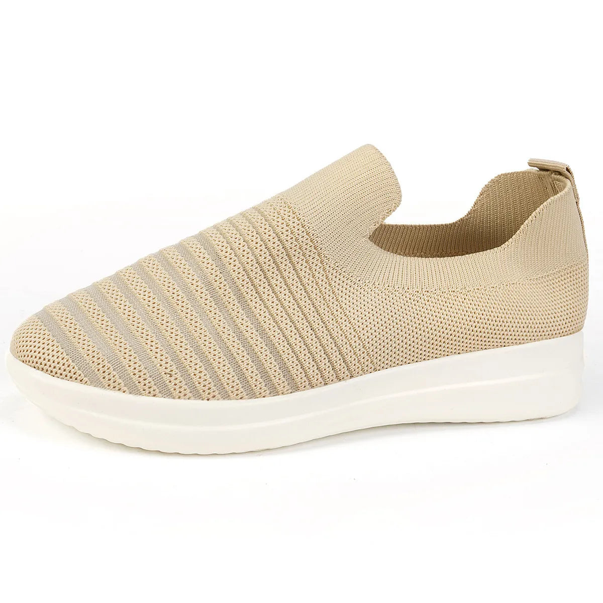 Striped Round Toe Platform Slip-Ons