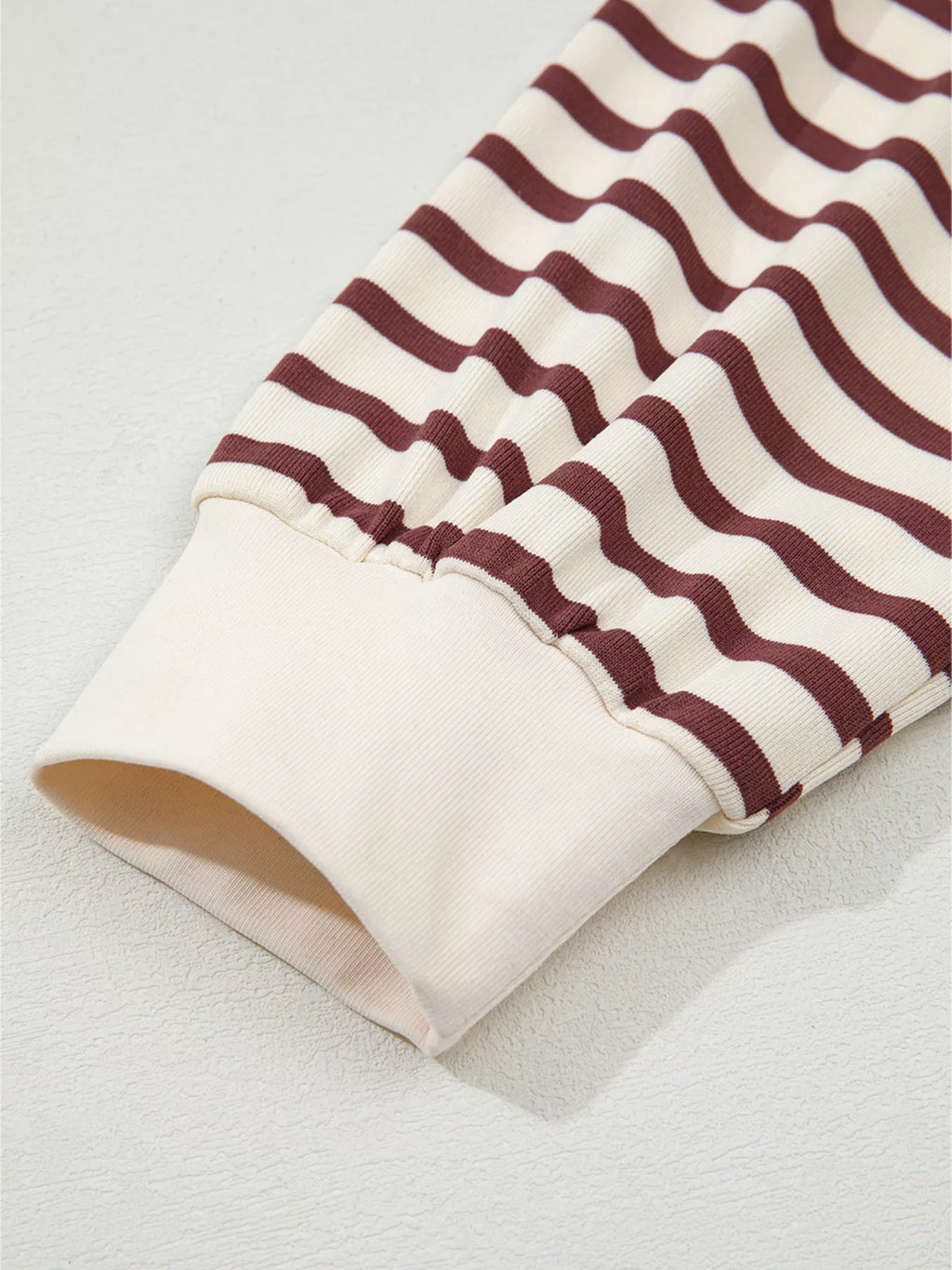 Striped Drop Shoulder Long Sleeve Henley Top