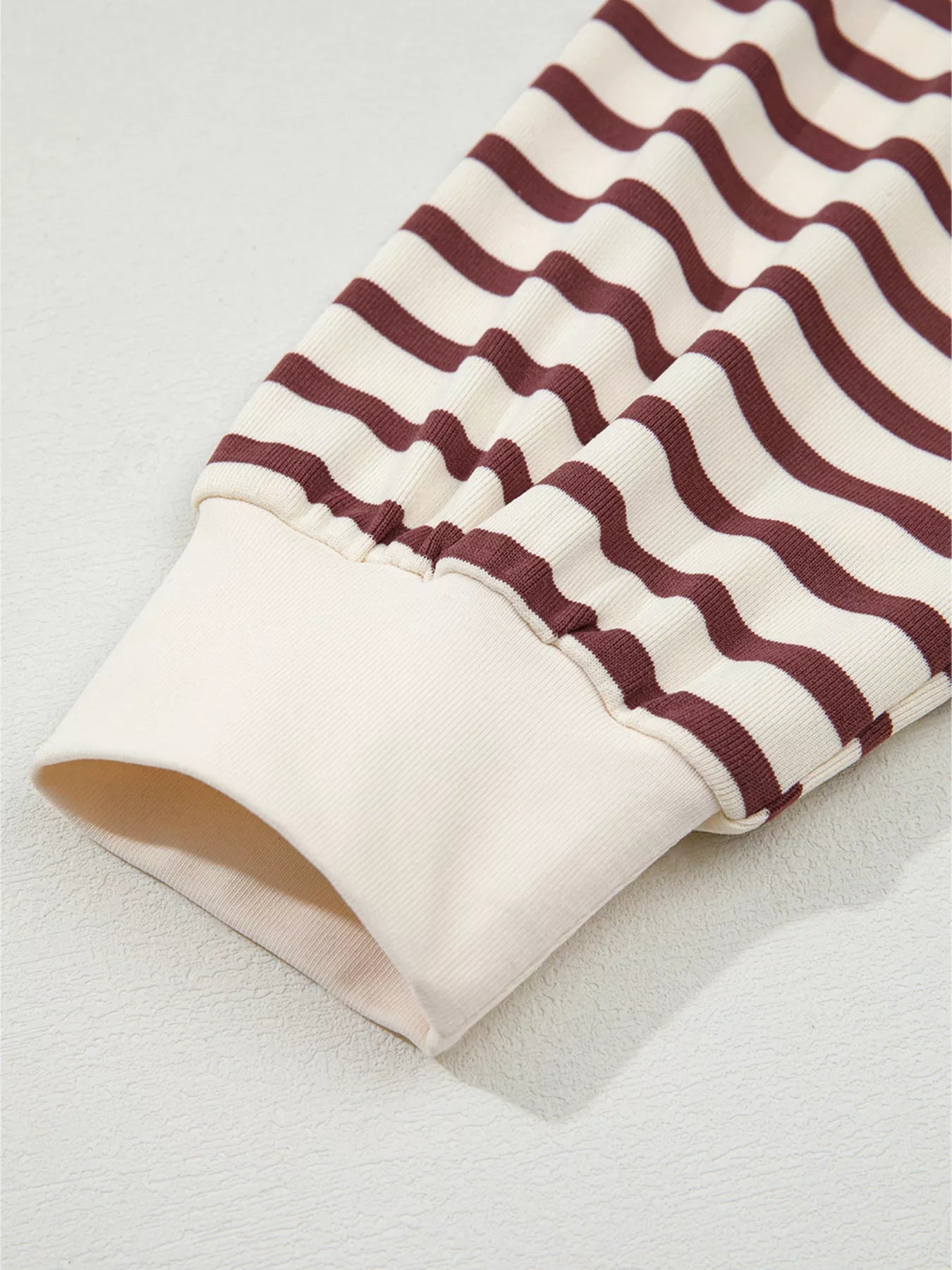 Striped Drop Shoulder Long Sleeve Henley Top