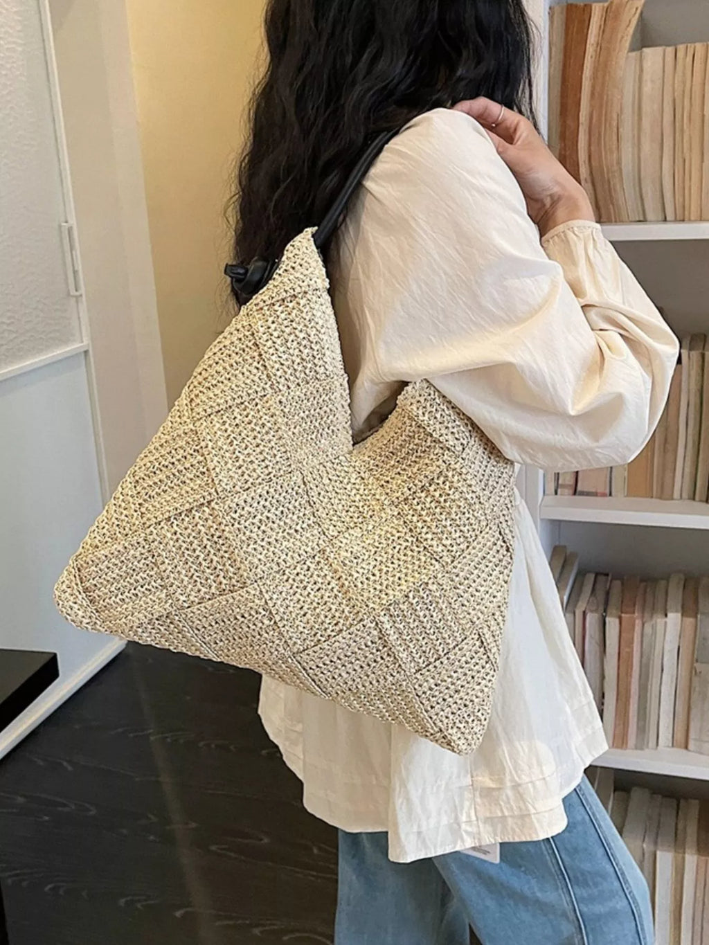 Woven Straw Shoulder Bag