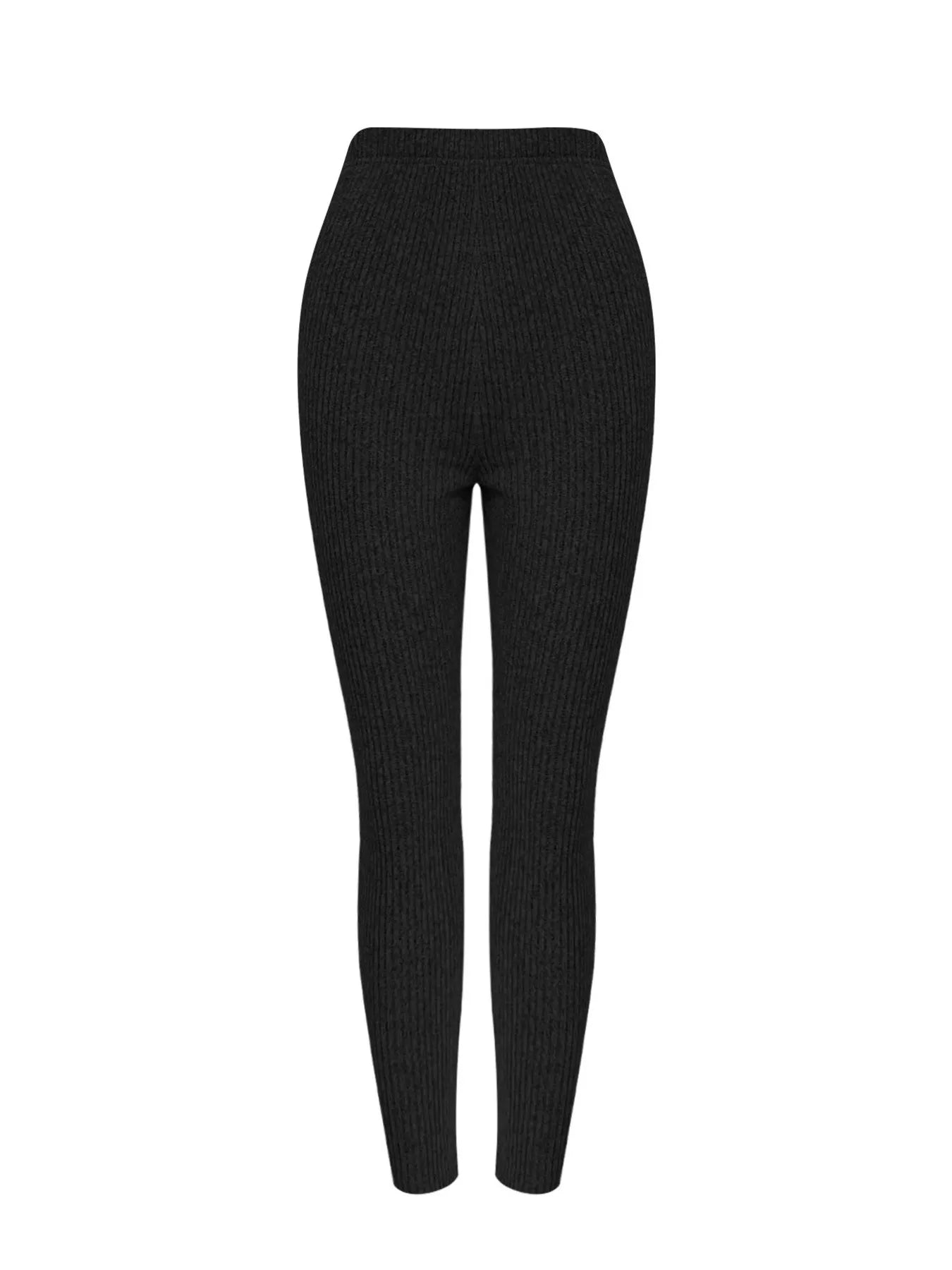 Ribbed Knit Long Sleeve Top and Pants Set