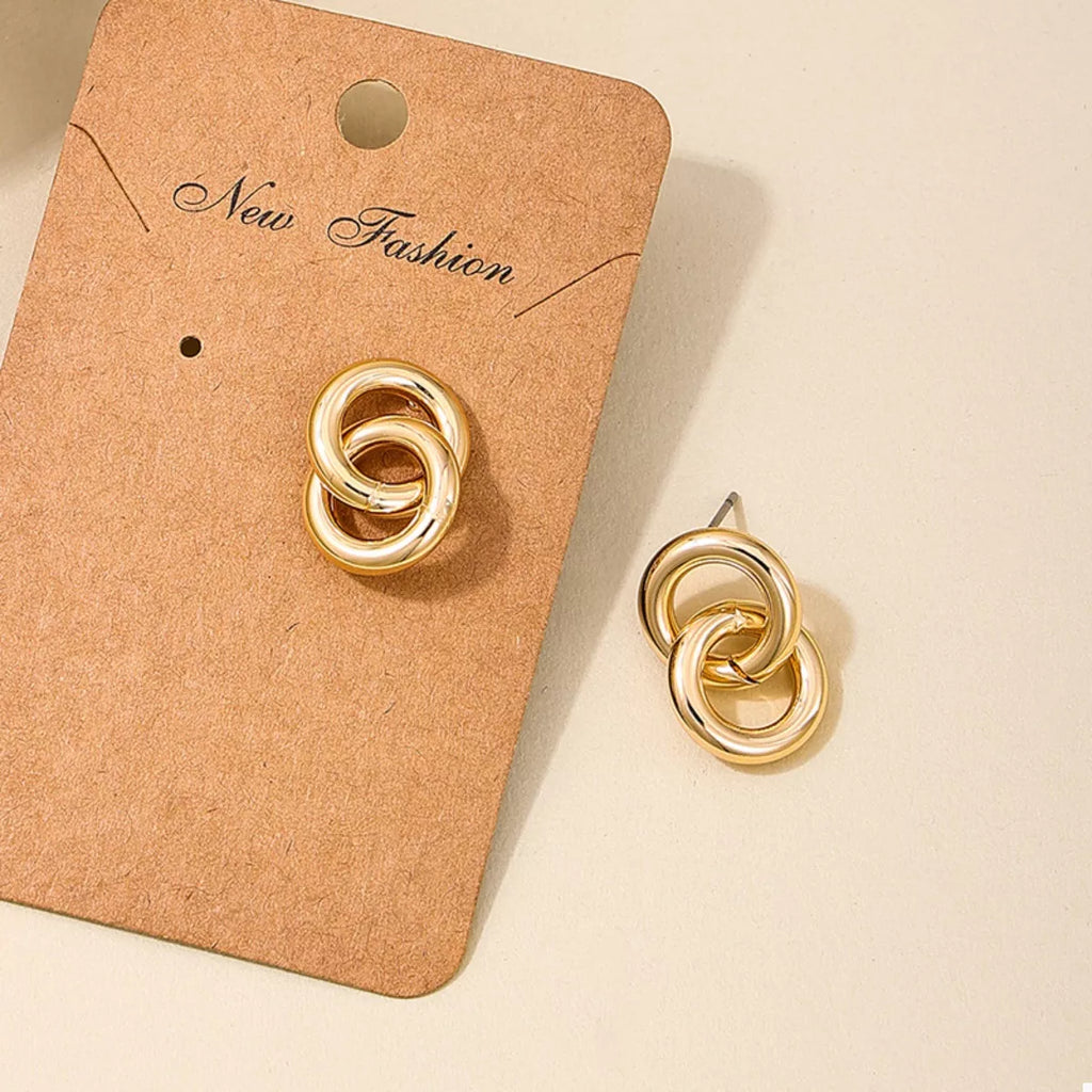 Interlocked Chain Link Stud Earrings