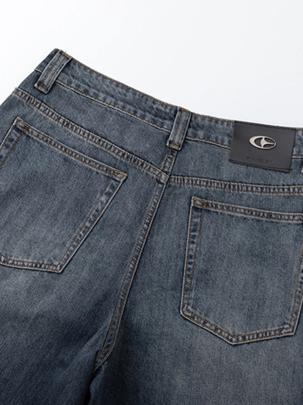 Men's Vintage Washed Gradient Wide-Leg Baggy Jeans