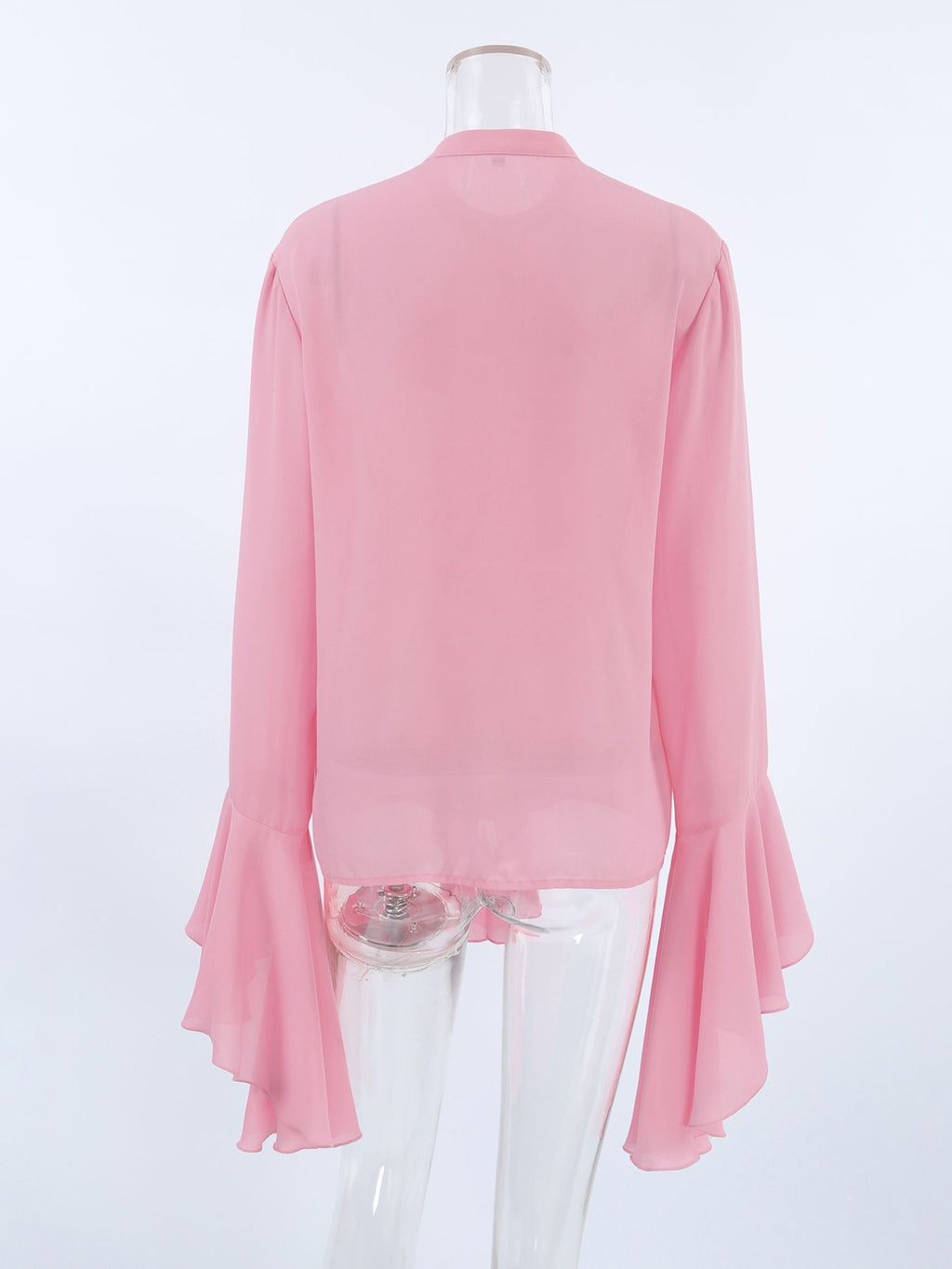 Ruffle Trim Flounce Sleeve Blouse