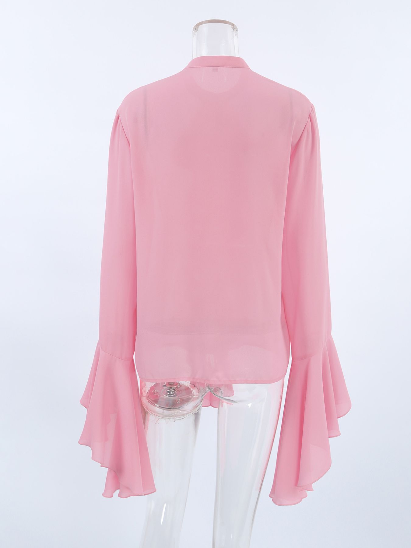 Ruffle Trim Flounce Sleeve Blouse