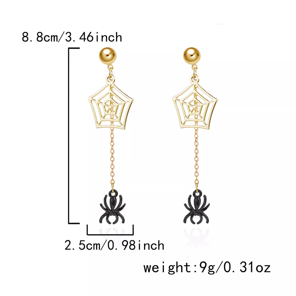 18K Gold-Plated Spider Drop Earrings