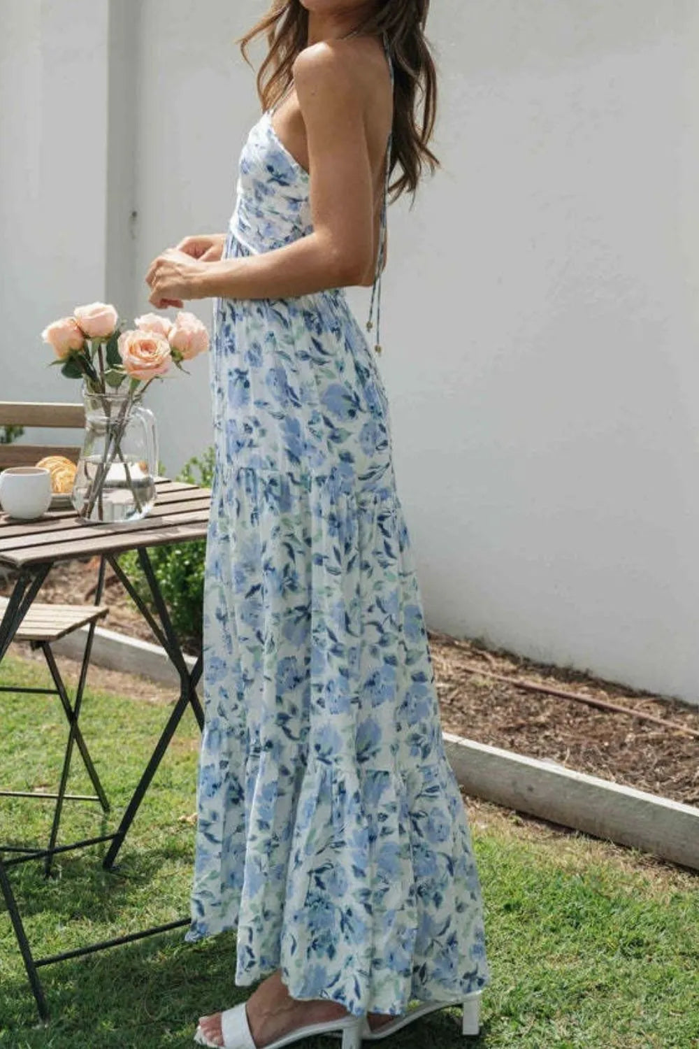 Printed Halter Neck Cami Dress