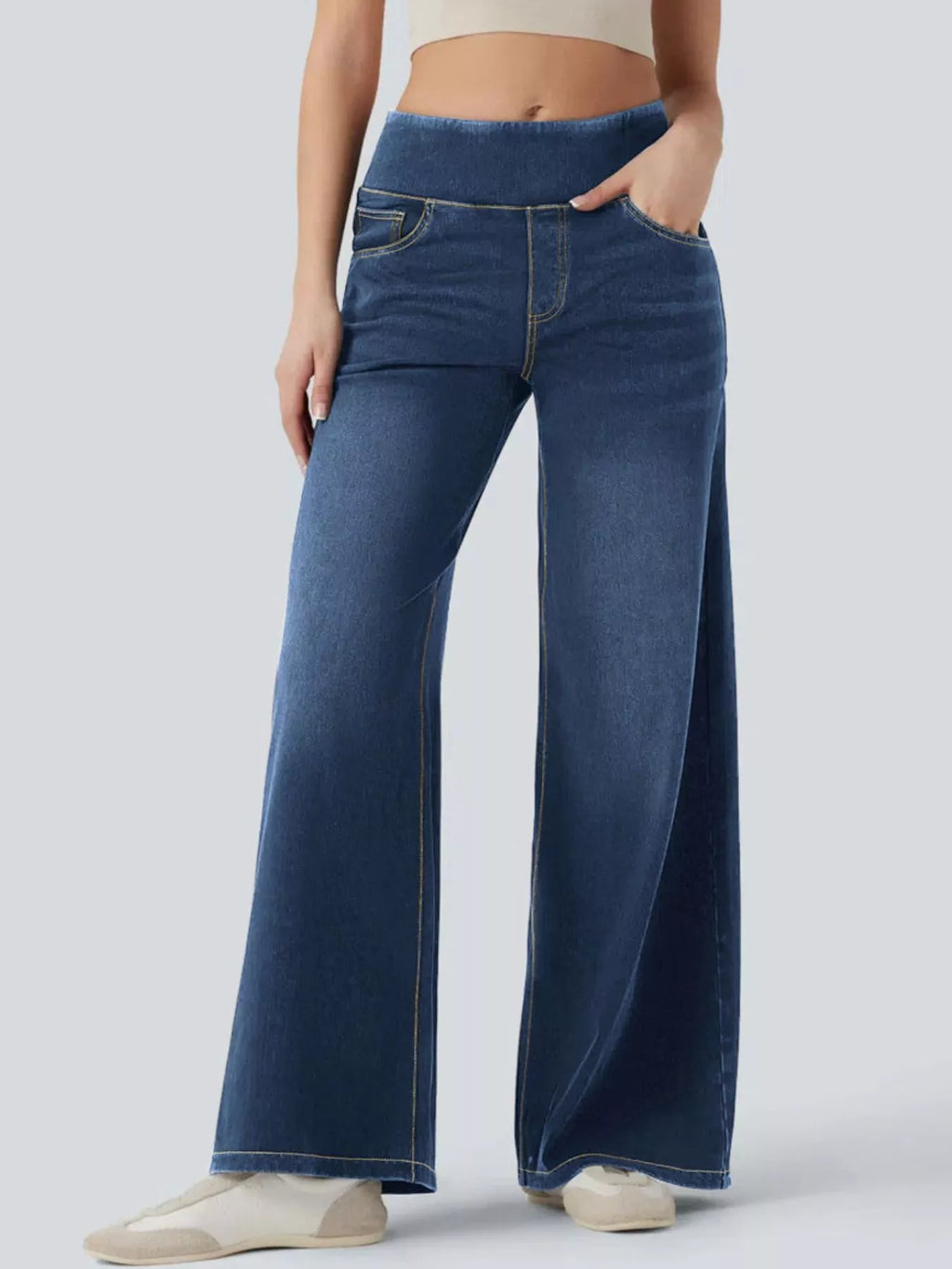 High-Waisted Wide Leg Jeans