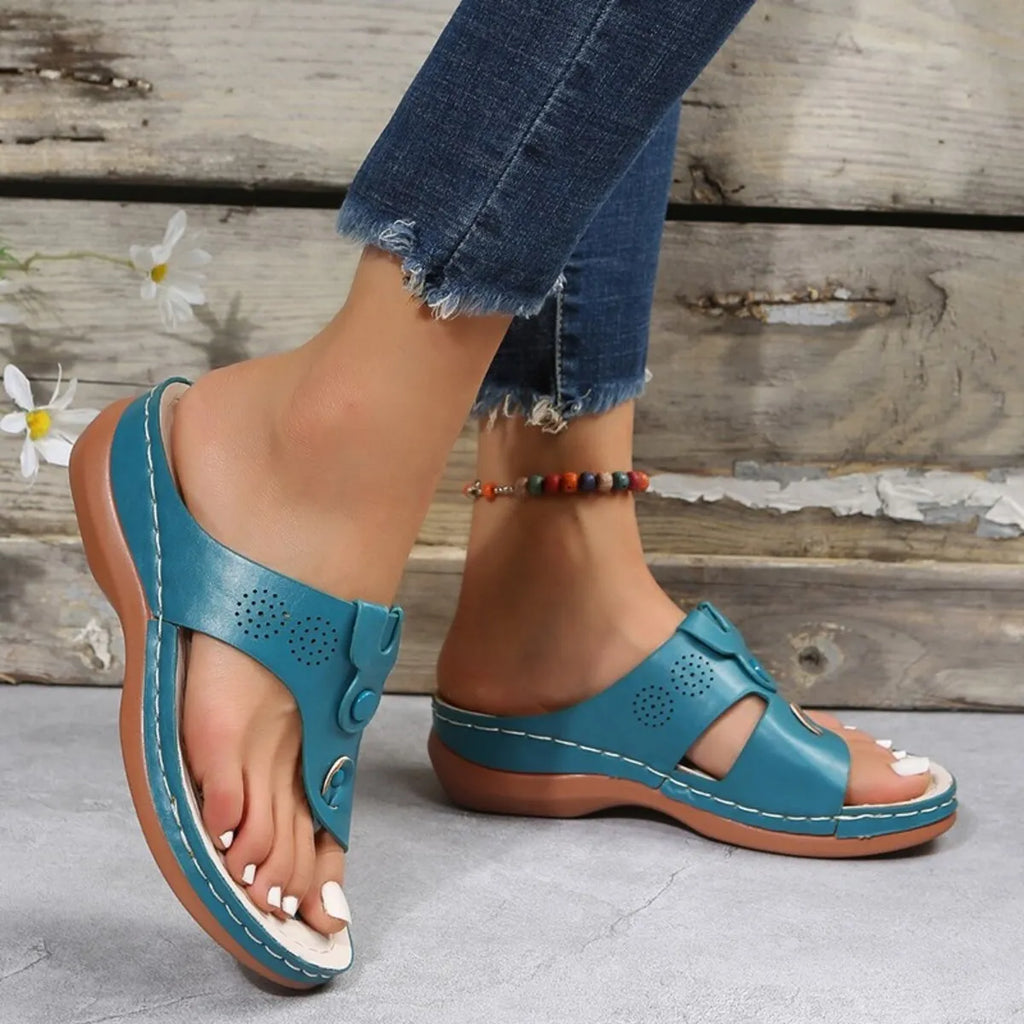 Cutout Wedge Sandals