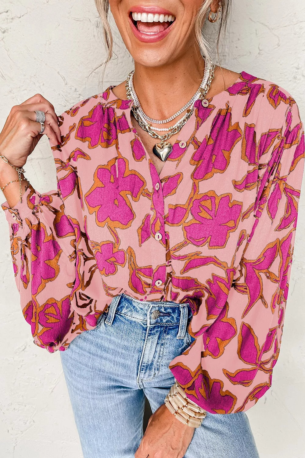 Printed Button Up Shirt