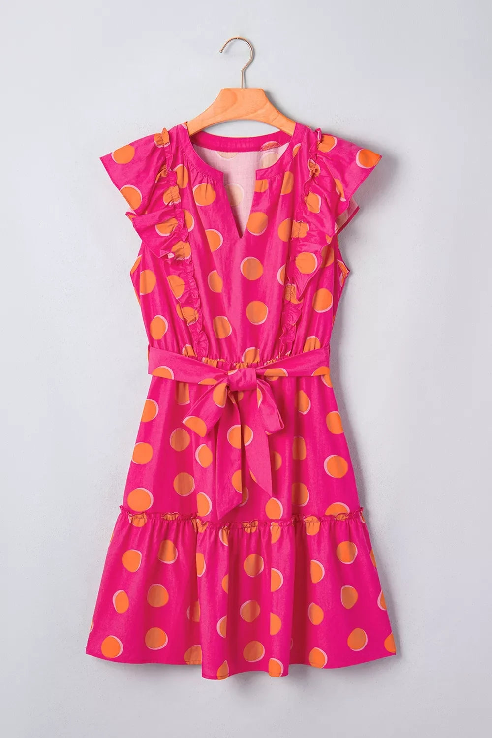 Ruffle Sleeve Polka Dot Mini Dress