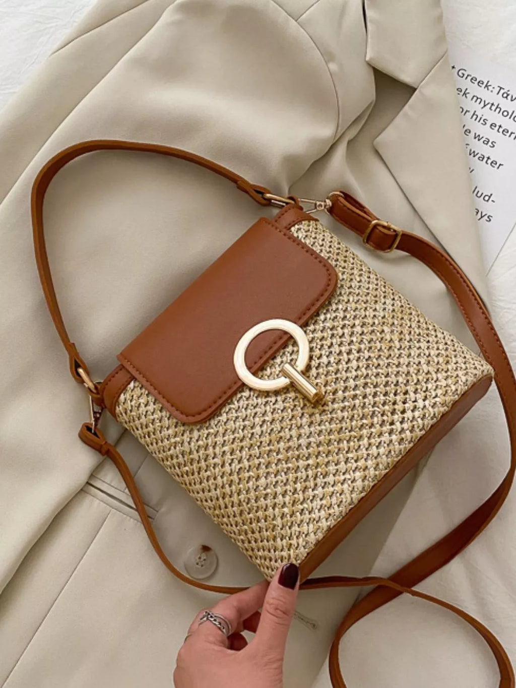 Woven Straw Crossbody Bag