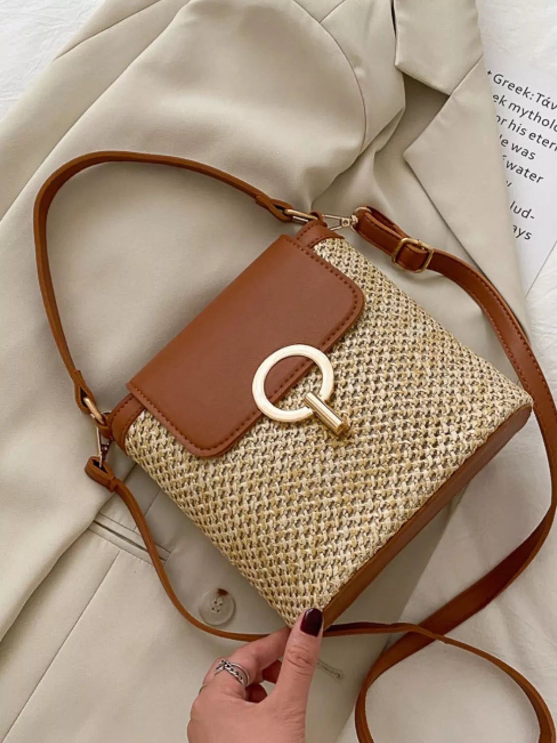 Woven Straw Crossbody Bag