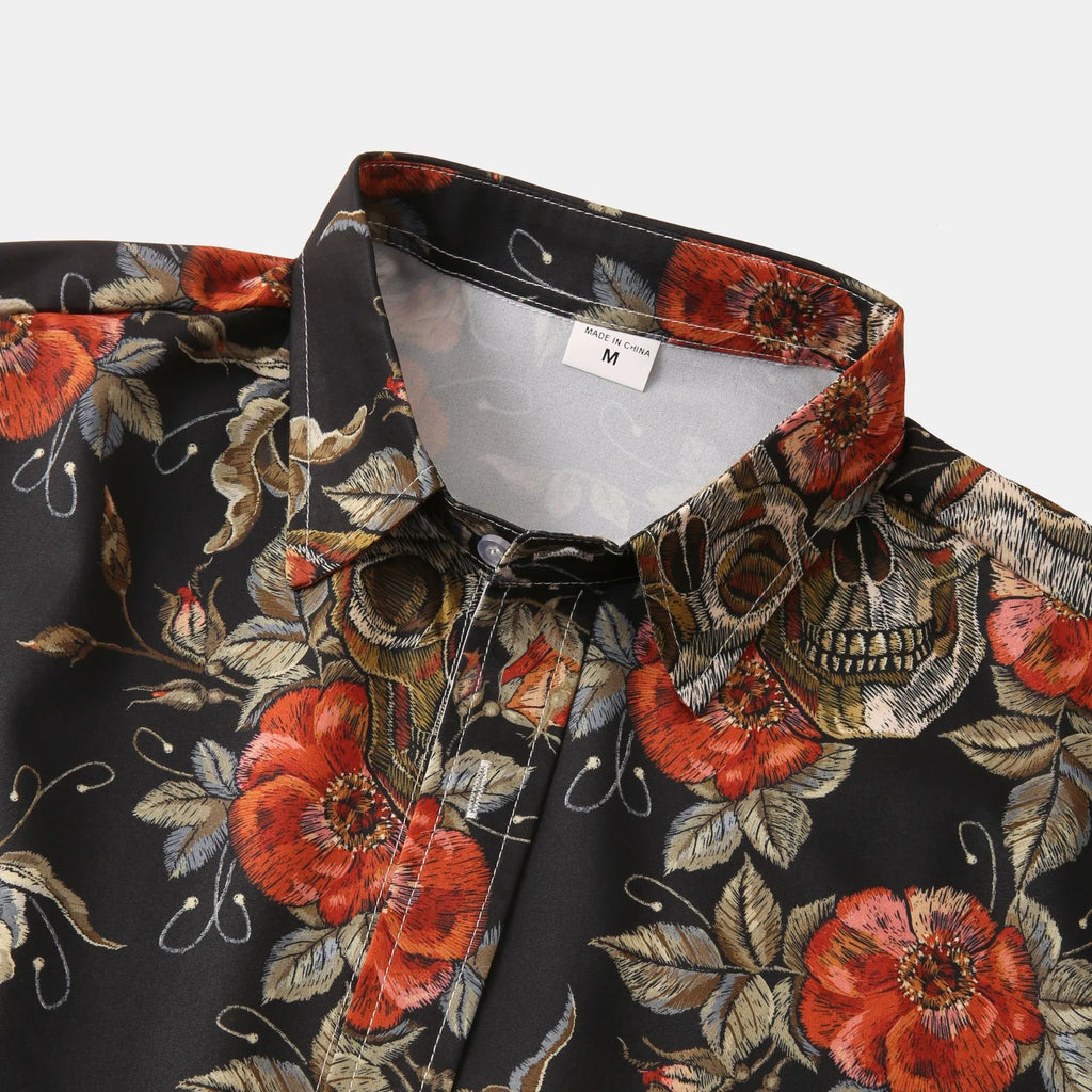 Men's Full Size Printed Short Sleeve Casual Shirt Plus Size