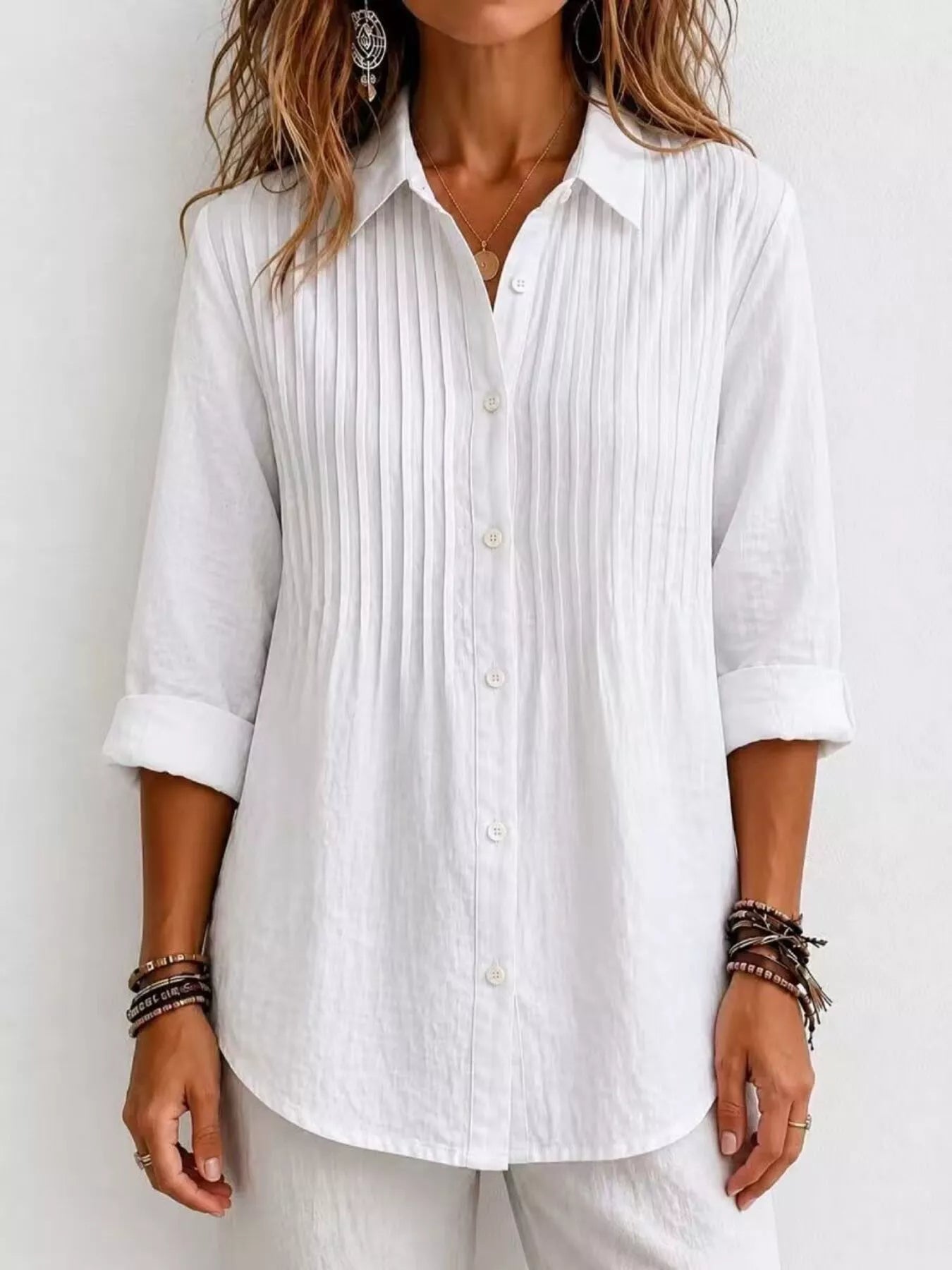Men's Full Size Button Up Long Sleeve Shirt Plus Size