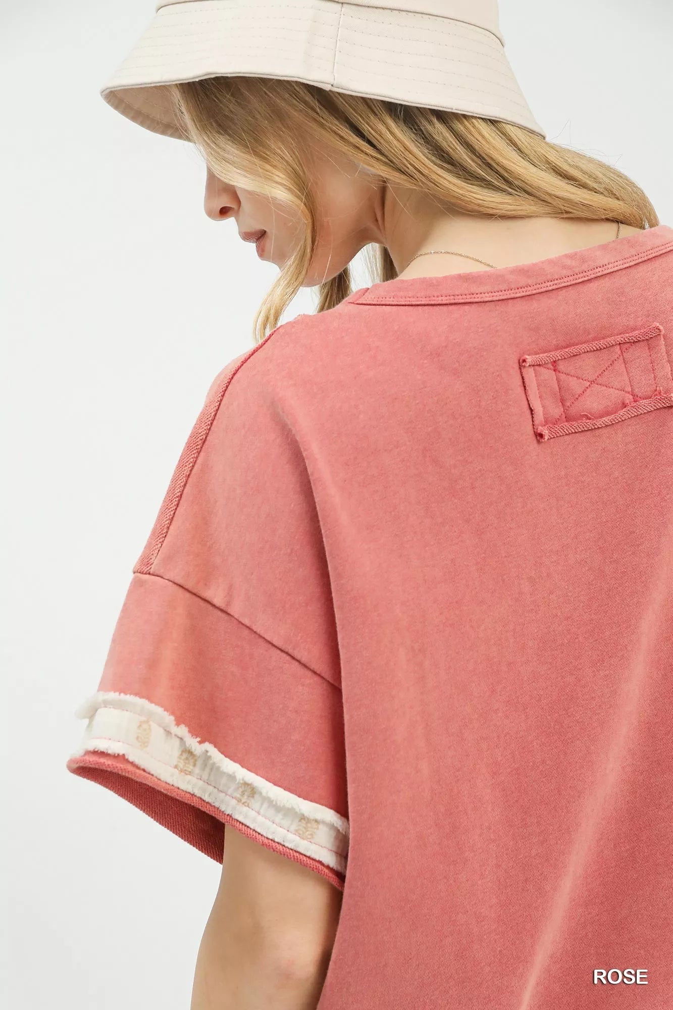 Umgee French Terry Top with Flower Patch