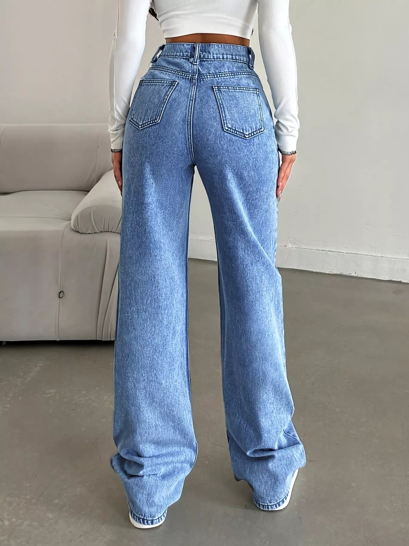 High-Waisted Wide Leg Jeans